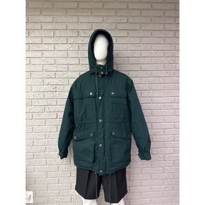 Windbreaker Men Green Long Sleeve Removable Hoodie Parker/ Jacket Size L